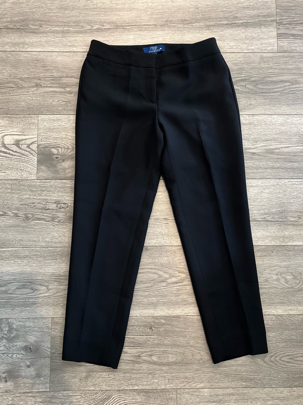 RSVP by Talbots Straight Ankle Pants Trouser Black Slim Tailored Dressy 4 Petite
